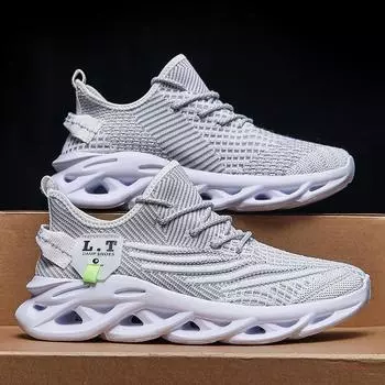 White Running Jogging Shoes Casual Sneakers White Outdoor Breathable Mesh Shoes Men Light Shock-absorption Sports Shoes Men 36 чёрный