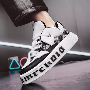White shoes 2024 new trend versatile casual board shoes men s thick sole height increasing comfortable sports trendy shoes 39 бежевый