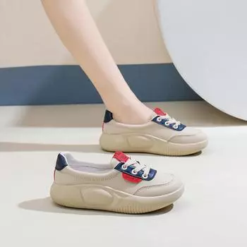 White Shoes for Students Women Autumn New Platform Height Increasing Breathable Casual Shoes Street Shot 35 синий