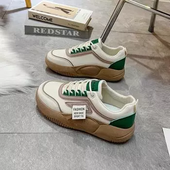 Белые туфли для женщин, осенние новые универсальные женские кроссовки на толстой подошве, повседневная спортивная обувь, женская обувь 35