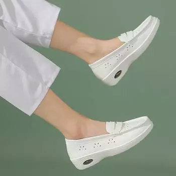 White Shoes New 2024 Fashion Slip-on Women Shoes Thick Sole Casual Shoes for Women Fashion Soft Sole Non Slip Platform Shoe 35