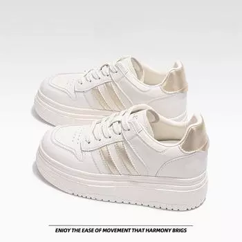 White Shoes Thick Bottom Board Shoes Sports Casual Shoes 34 золотой