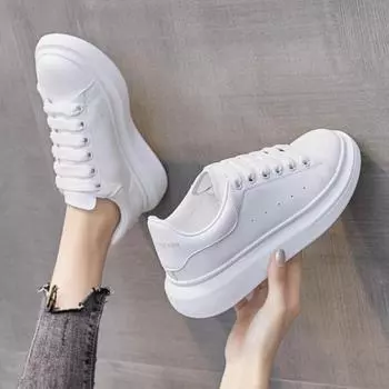 Белые туфли женские летние 2024 года, дышащие модные кроссовки на платформе, женская спортивная обувь, балетки, женская повседневная обувь Zapatillas Muje 35