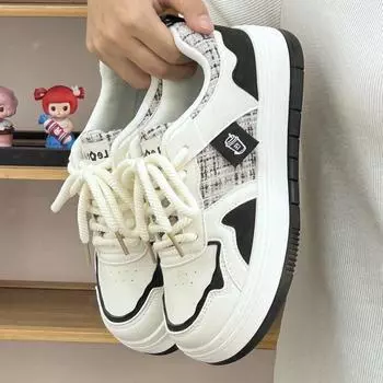 Белые туфли женские новые классические стильные универсальные милые повседневные кроссовки для спортивной доски 35 чёрный