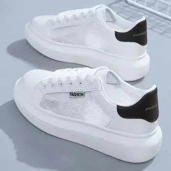 Белые туфли женские летние сетчатые дышащие удобные и повседневные новые туфли на нескользящей износостойкой платформе универсальные однослойные туфли 35
