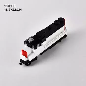 White Small Train Building Block City Train High-Speed Rail Assembly Toy Compatible Small Particle Set