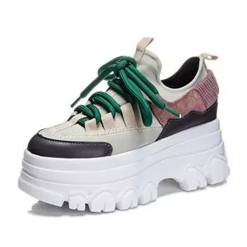 White Sneakers Women Thick Soles Inside Elevating Daddy Shoes Women Leather Casual Shoes Woman Shoes Platform Sneakers 33 белый