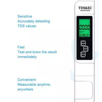 White Tester Professional Ph Meter With Wide Measurement Range Portable And Convenient Resolution tds pen