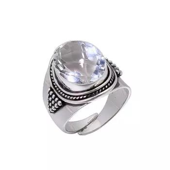 White Topaz 925 Sterling Silver Ring V5663, White Ring, Oval Ring, Valentin s Day Gift, Gift For Her, Birthday Gift, Handmade Jewelry, Silver Jewelry,
