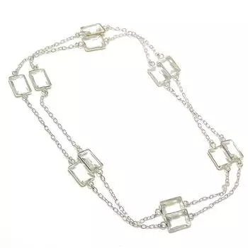 White Topaz Ethnic 925 Sterling Silver Jewelry Necklace 36 l4z13