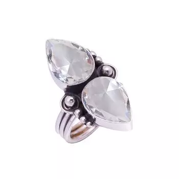 White Topaz Gemstone 925 Sterling Silver Ring V9383, White Ring, Pear Ring, Valentin s Day Gift, Gift For Her, Birthday Gift, Handmade Jewelry, Silver