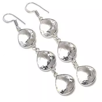 White Topaz Gemstone Handmade 925 Sterling Silver Jewelry Earring 2.99 u5B32