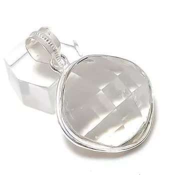 White Topaz Gemstone Handmade 925 Sterling Silver Jewelry Pendant 1.65 B1P09