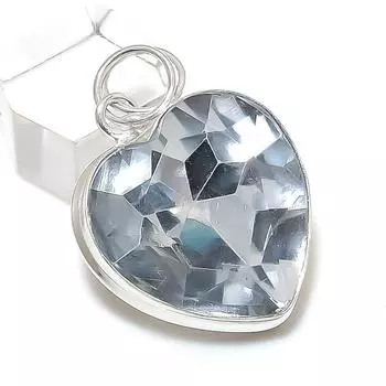 White Topaz Gemstone Handmade 925 Sterling Silver Jewelry Pendant 1.65 T9W83