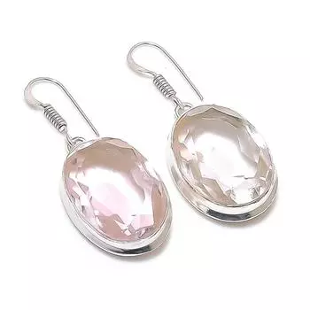 White Topaz Handmade 925 Sterling Silver Jewelry Earring 1.73 U8U43