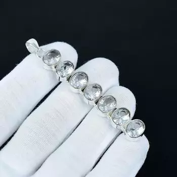 White Topaz Pendant, 925 Sterling Silver Pendant, Handmade Pendant, Antique Pendant, White Topaz Gemstone Pendant, Easter Gift 3.14 белый