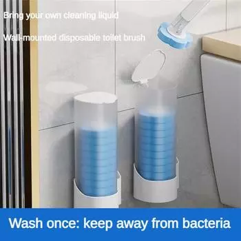 White Transparent Toilet Brush Disposable Replacement Brush Head Toilet Cleaning Brush Set Household Toilet Brush Accessories