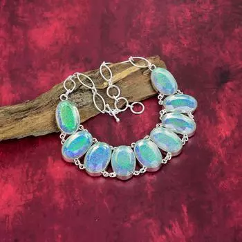 Ожерелье из чистого серебра 925 пробы с белым триплетным опалом, ювелирные изделия ручной работы с драгоценными камнями, подарки для жены, совершенно новое ожерелье Adjustable with 18 inches белый