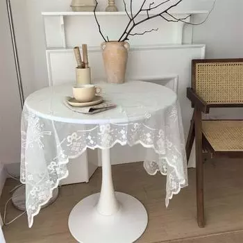 White Tulip Bouquet Table Cloth Multi Purpose TV Dust Cover Durable Oven Dust Cover Courtyard S