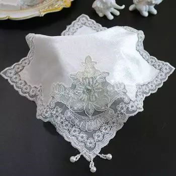 White Velvet Bead Embroidered Placemats Table Mats Embroidered Oil Resistant and Waterproof Tray Mats Coasters and Dust Covers Are Commonly Used