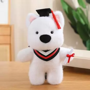 White West Highland Terrier Cute Plush Toy Material Graduation Gift Students Kid