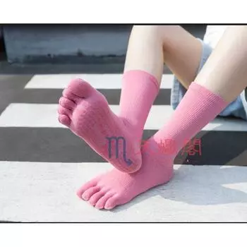 White Yoga Socks Five Finger Non Slip Professional Pilates Socks Indoor for Workout and Dance Equipment Training Pure Cotton Summer Peach powder -2 pairs