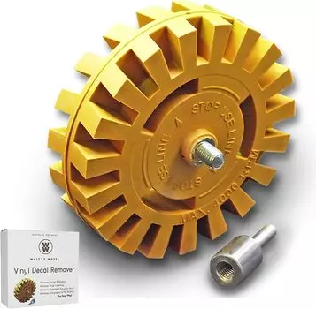 Whizzy Wheel Car Decal/Sticker Remover with Drill Adapter Kit