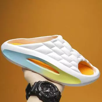 Whoholl New Fashion Men Slippers Summer 2024 Outdoor Beach Slipper Soft Wear-resistant Trendy Slides Home Comfort Flip Flops /45 36 37 белый