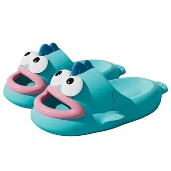 WHOHOLL Те же милые тапочки с большими глазами в виде рыбы-клоуна для женщин, летние тапочки для ванной комнаты с нескользящей толстой подошвой для наружного ношения 45 36-37