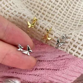 Whole body 925 sterling silver butterfly ear hook women s light luxury fashion sweet wind earrings niche design high sense versatile 925 silver