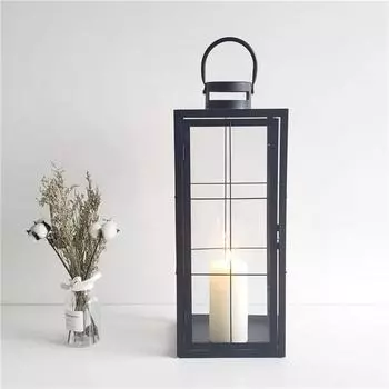 Wholesale Candle Holder Garden Metal Iron Candle Lantern 23*23*52cm чёрный