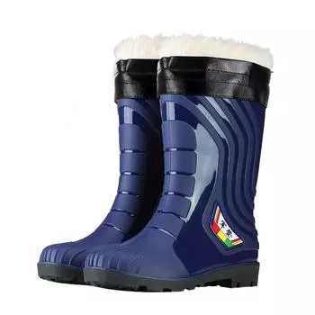 Wholesale Cotton-Lined Winter Fashion Rain Boots Slip-Resistant Rubber Boots for Men 42 синий