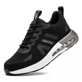 Wholesale Custom 2024 Breathable Working Footwear Casual Steel Toe Anti-puncture Lightweight Industrial Safety Shoes 40 чёрный