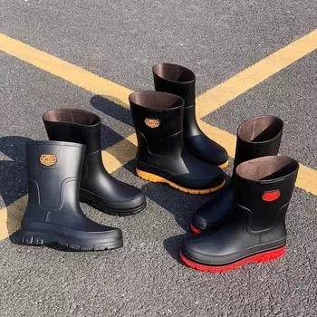 Wholesale Factory Men Anti-slip Waterproof Fashion Rain Shoes Rain Boots 40 чёрный