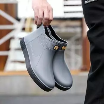 Wholesale Factory Price Trendy Look Waterproof Fabric Pu Lining Rain Boots Muck Boots 40