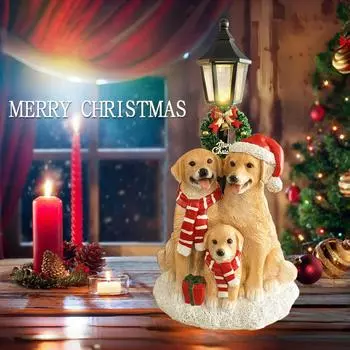 Wholesale Polyresin Puppy Statue Christmas Ornaments Resin Crafts Animal Figurine Model for Art Craft Anime Use for Gifts 18.5x14.5x33