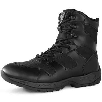 Wholesale Shoes Men and Women Black Leather Tactical Boots Oil Resistant Shoes Best Hiking Shoes 40 чёрный