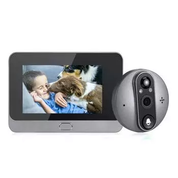 Wi-Fi глазок видео дверной звонок умный дверной звонок с датчиком движения серый