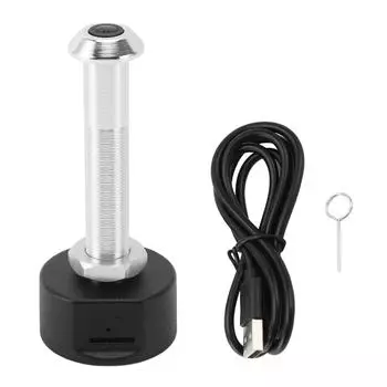 Wi-Fi камера-глазок 1080P HD Мобильное обнаружение 170 градусов Широкоугольный объектив Ночное видение Дверной глазок с серебряный