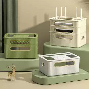 Wi-Fi роутер Ящик для хранения ТВ-приставка Полки Розетка Проводной органайзер Беспроводной Оптический Кошка Размещение 1 layer бежевый