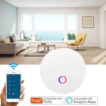 Wi-Fi шлюз Smart Hub для интеллектуального термометра-гигрометра, совместимого с Alexa Google Home Tuya Smart Hygrometer белый