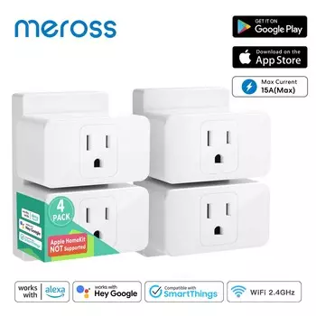 Wi-Fi Smart Plug Us Розетка 1/2/4 Pack Таймер Расписание Голосовое управление Поддержка Alexa Google Assistant Smartthings US Plug 1 Pack