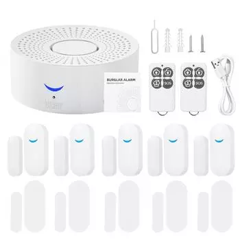Wi-Fi умная система охранной сигнализации, комплект многофункциональной сигнализации, датчик двери, окна, магнитная домашняя сигнализация белый