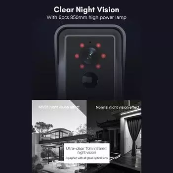 Wi-Fi видео дверной звонок камера беспроводная HD камера 1080P двустороннее аудио обнаружение движения инфракрасная ночь чёрный