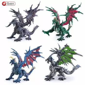 Wiben Dragon Simulation Dinosaur Toy Figure Vinyl Model Plastic Mounting Puzzle Dragon Toys
