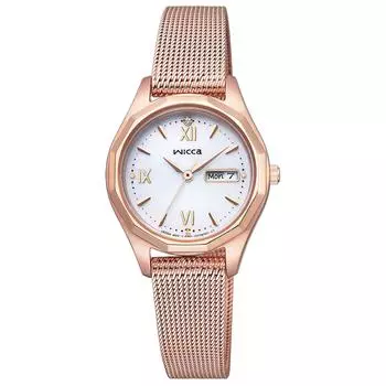 Wicca Solar of the Week Водонепроницаемые часы ограниченной серии со сменным ремешком розового цвета [Citizen] Дата/День KH3-568-13 женские