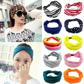Широкая 1шт резинка для волос для йоги тюрбан эластичная женская повязка на голову повязка на голову аксессуары для волос повязка на голову ручная работа pure color чёрный