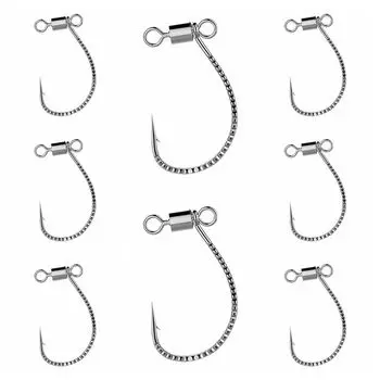 Wide Gap Wacky Hook High Carbon Steel Swivel Fishing Hook Down Shot Rig Hook Soft Lure 1