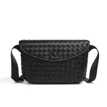 Wide-shoulder Strap Waist Bag, Hand-woven Women s Bag, Casual Single-shoulder Small Crossbody Bag