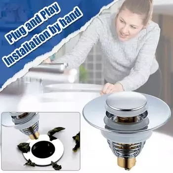 Wide Tub Drain Stainless Steel Sink Cover, up Universal Clogging Gasket, With Anti Odor Resistant Sink Filter Silicone Drai A7J9